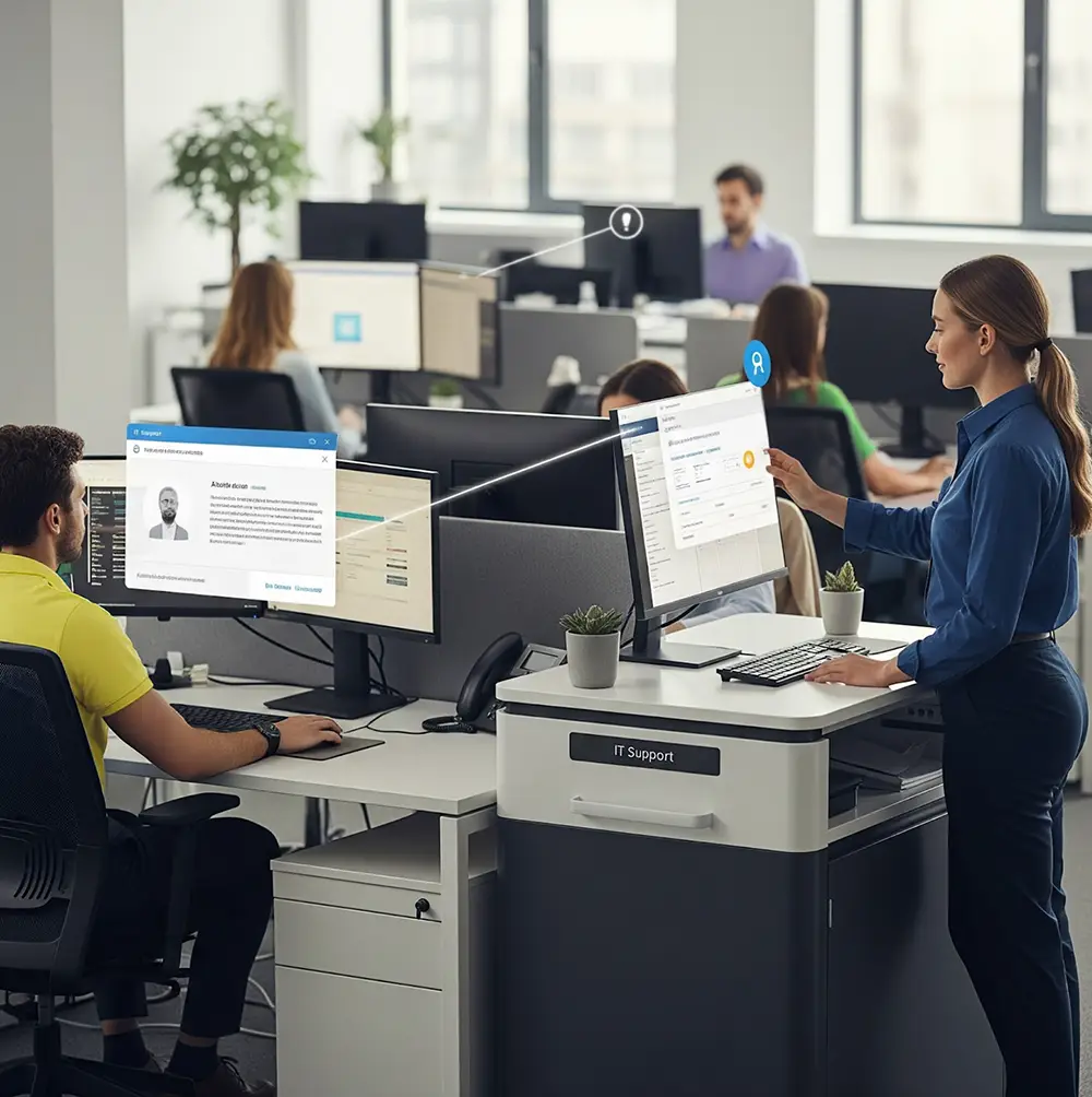 A B2B IT technician performs a steady health check on a clients computer.