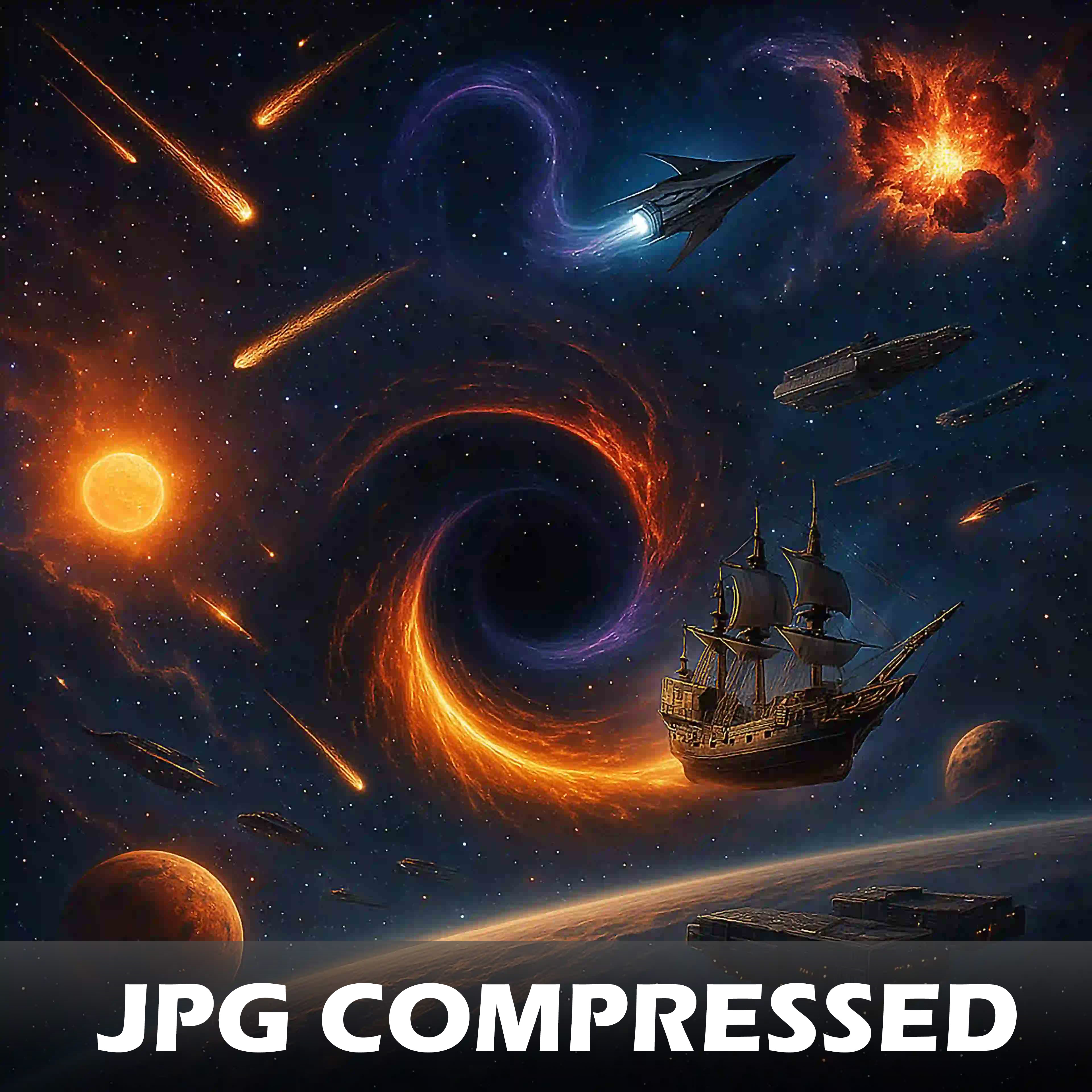 An over-compressed JPG showing image format effects.